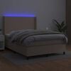 vidaXL Boxspringbett mit Matratze & LED Cappuccino-Braun 140x200cm