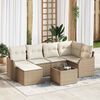 vidaXL Gartensofa-set Beige Poly-Rattan