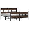 vidaXL Metallbett ohne Matratze Braun Eichen-Optik 150x200 cm