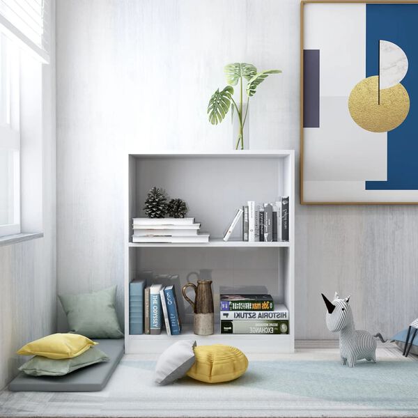 vidaXL B&uuml;cherregal Hochglanz-Wei&szlig; 60x24x76 cm Holzwerkstoff