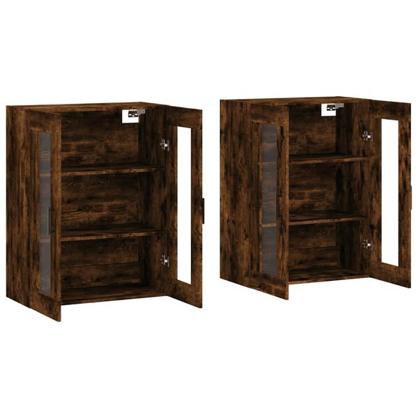 vidaXL Wandschr&auml;nke 2 Stk. R&auml;uchereiche Holzwerkstoff