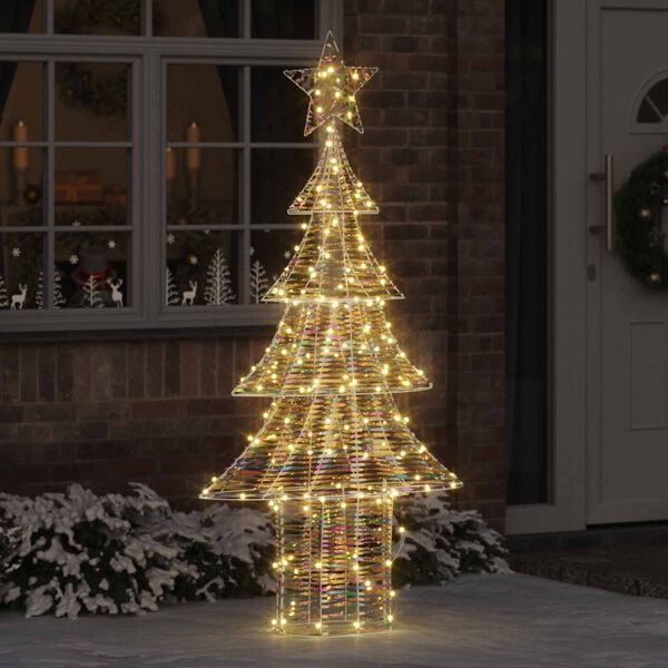 vidaXL Weihnachtsbaum mit 240 LEDs Warmwei&szlig; 180 cm PET