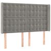 vidaXL Kopfteil mit Ohren Hellgrau 147x16x118/128 cm Samt