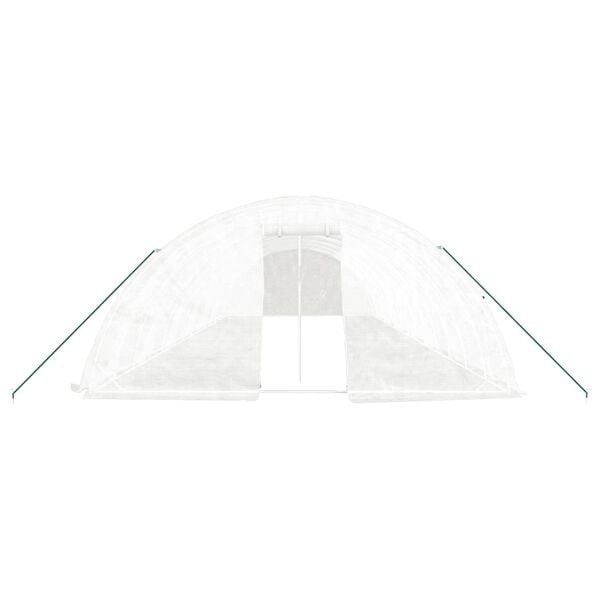 vidaXL Gew&auml;chshaus mit Stahlrahmen Wei&szlig; 70 m&sup2; 14x5x2,3 m