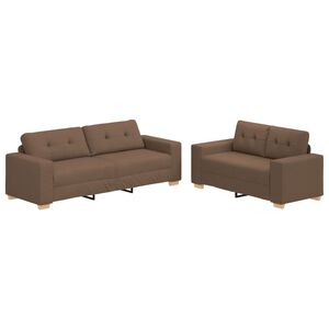 vidaXL Sofa 2 stk. Braun Leinenmischgewebe