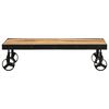 vidaXL Couchtisch mit Rollen Massivholz Mango 100x55x26 cm