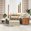 vidaXL Gartensofa-set mit Kissen 9 pcs Beige und Creme Poly-Rattan