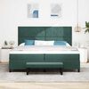 vidaXL Boxspringbett mit Matratze Dunkelgr&uuml;n 200 x 200 cm Samt