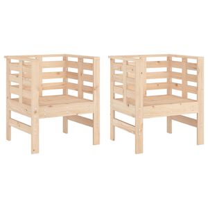 vidaXL Gartenst&uuml;hle 2 Stk. 61,5x53x71 cm Massivholz Kiefer