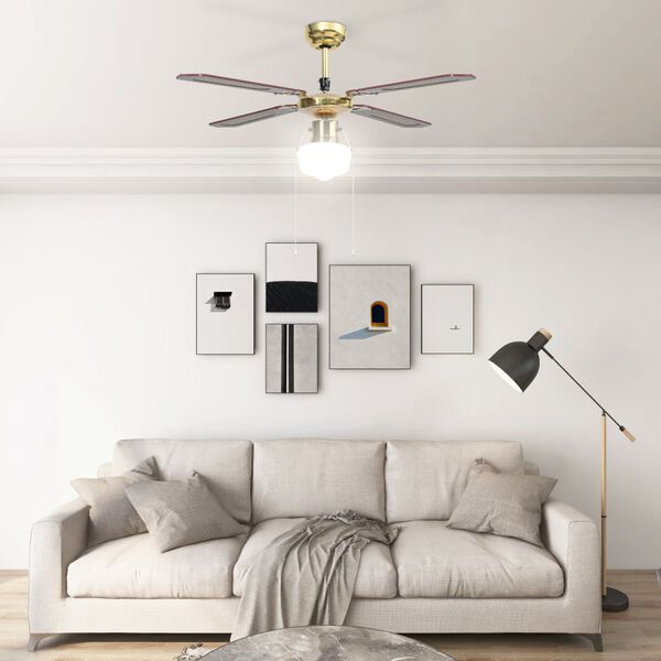vidaXL Deckenventilator mit Lampe 106 cm Braun