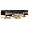 vidaXL Outdoor-Sofagarnitur 7 stk. Wei&szlig; und Schwarz