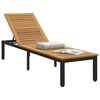 vidaXL Sonnenliege 1-Person Schwarz 200 x 55 x 35cm Massivholz Akazie