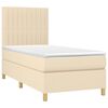 vidaXL Boxspringbett mit Matratze Creme 80x200 cm Stoff