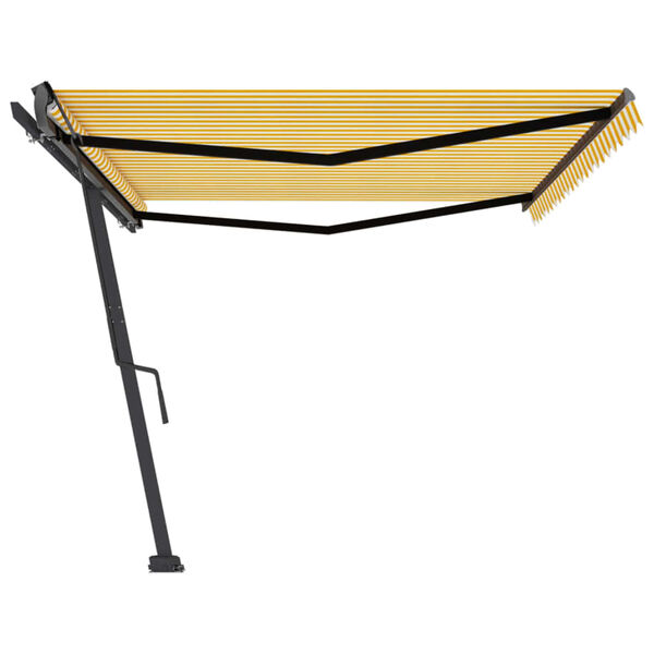 vidaXL Standmarkise Manuell Einziehbar 500x300 cm Gelb/Wei&szlig;