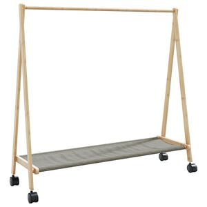 vidaXL Kleiderst&auml;nder mit Ablagen und Rollen 106x34x106,5 cm Bambus