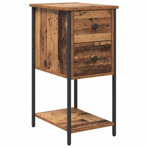 vidaXL Nachttisch mit Schubladen Altholz 32 x 42 x 70 cm Holzwerkstoff