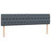 vidaXL Boxspringbett mit Matratze & LED Dunkelgrau 200x210 cm Samt
