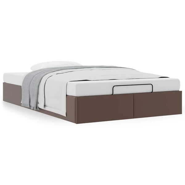 vidaXL Ottoman-Bett ohne Matratze Braun 120x200 cm Kunstleder