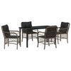 vidaXL Garten Essgruppe 5 stk. Grau Poly-Rattan
