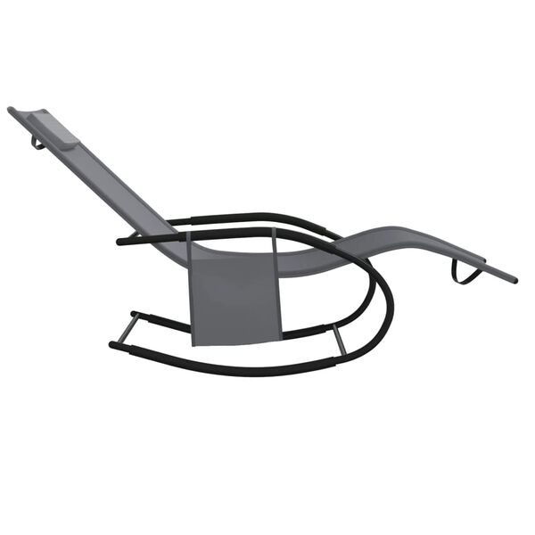 vidaXL Schaukelliege Grau Stahl und Textilene