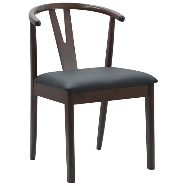 vidaXL Esszimmerstuhl 2 pcs Hellbraun und Schwarz Massives Gummiholz
