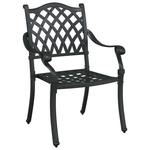 vidaXL Gartenstuhl 2 pcs Schwarz 56 x 55 x 92,5cm Aluminium