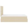 vidaXL Ottoman-Bett mit Matratze & LEDs Creme 120x200 cm Stoff