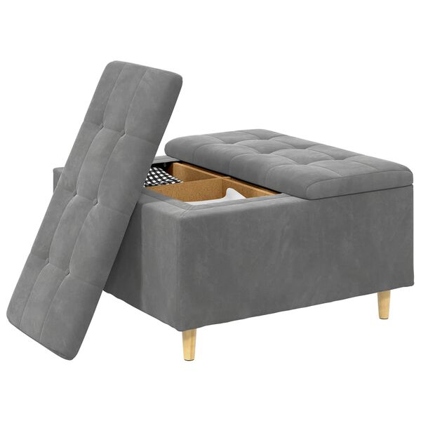vidaXL Aufbewahrungsottomane Dunkelgrau 80 x 80 x 45 cm Samt