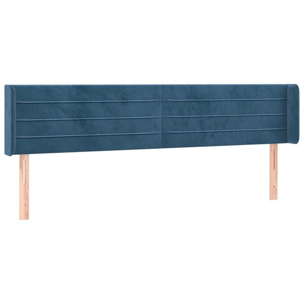 vidaXL LED Kopfteil Dunkelblau 163x16x78/88 cm Samt