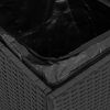 vidaXL Gartenhocker mit Kissen 2 Stk. Schwarz 40x40x43 cm Poly Rattan