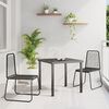 vidaXL Garten Essgruppe 3 pcs Schwarz Pulverbeschichteter Stahl