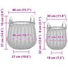 vidaXL Blumentopf K&ouml;rbchen mit Speicher 2 pcs Grau Lacak Rattan