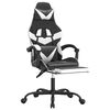 vidaXL Gaming-Stuhl mit Fu&szlig;st&uuml;tze Schwarz und Wei&szlig; Kunstleder