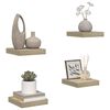 vidaXL Schwebende Wandregale 4 Stk. Eichefarben 23x23,5x3,8cm MDF