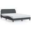 vidaXL Bettgestell "Dover" Dunkelgrau 140x190 cm Samt