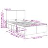 vidaXL Bettrahmen Schwarz 135 x 190 cm Massives Kiefernholz