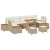 vidaXL Gartensofa-set 10 Stk. 9-Sitzanzahl Beige Poly Rattan