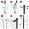 vidaXL Zaun mit Pfosten Gr&uuml;n 1,6 x 10 m Stahl und PVC