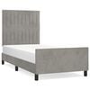 vidaXL Bettgestell ohne Matratze Hellgrau 100x200 cm Samt