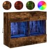 vidaXL TV-Wandschrank mit LED-Leuchten R&auml;uchereiche 78,5x30x60,5 cm
