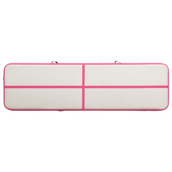 vidaXL Aufblasbare Gymnastikmatte mit Pumpe 600x100x20 cm PVC Rosa