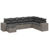 vidaXL 8-tlg. Garten-Sofagarnitur mit Kissen Grau Poly Rattan