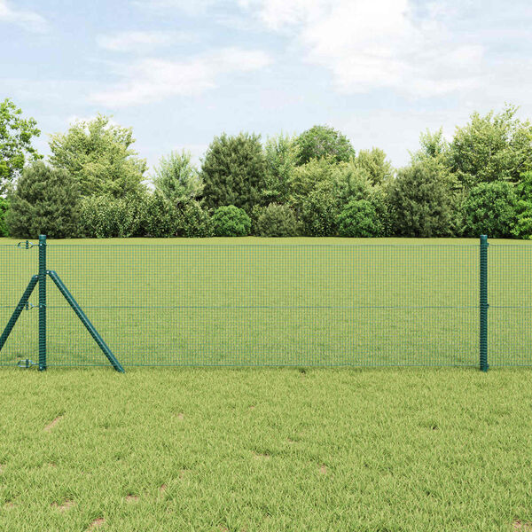 vidaXL Geschwei&szlig;ter Drahtzaun Gr&uuml;n 0,4 x 25 m