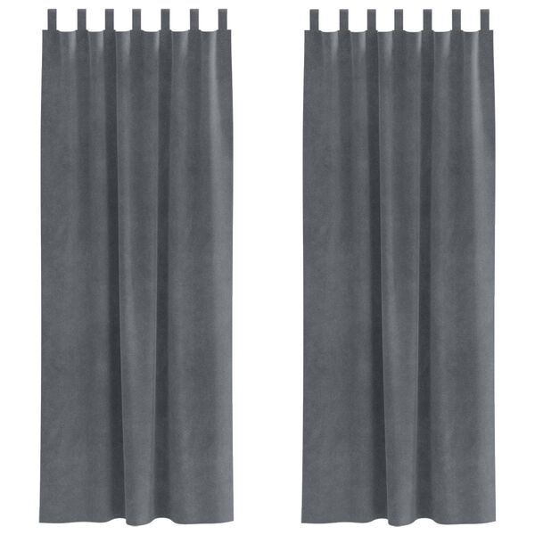 vidaXL Verdunkelungsvorh&auml;nge 2 pcs Hellgrau 140 x 260 cm Samt