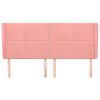 vidaXL Kopfteil mit Ohren Rosa 203x23x118/128 cm Samt