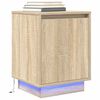 vidaXL Nachttische mit LED-Leuchten 2 Stk. Sonoma-Eiche 38x34x50 cm