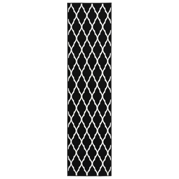 vidaXL Teppichl&auml;ufer BCF Schwarz und Wei&szlig; 100x500 cm