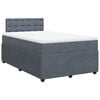 vidaXL Boxspringbett mit Matratze Dunkelgrau 120x200 cm Samt