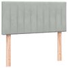 vidaXL Boxspringbett mit Matratze & LED Hellgrau 100x220 cm Samt