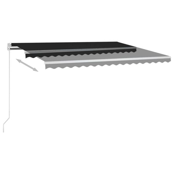 vidaXL Markise Manuell Einziehbar 450x350 cm Anthrazit